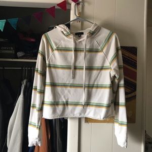 Striped crop top hoodie